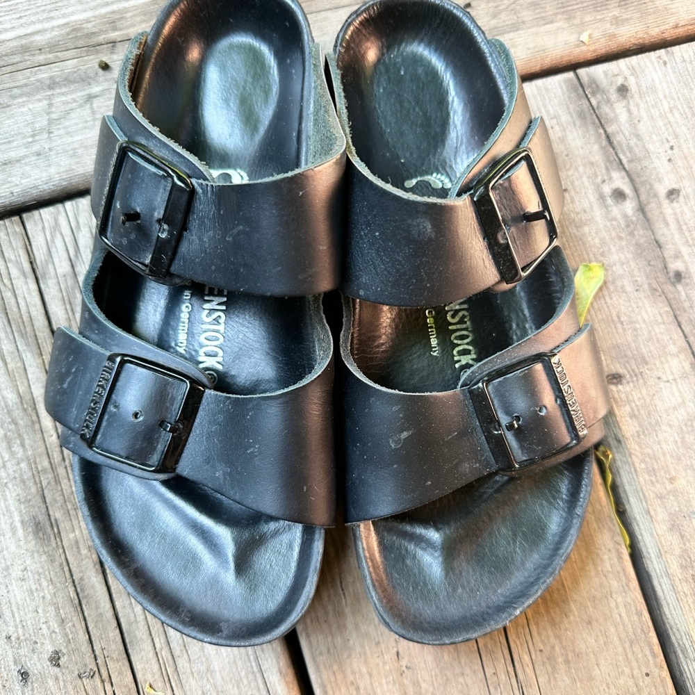 Rare Birkenstock Monterey Black Leather Arizona 37 N